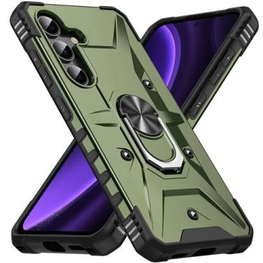 Imagem de SORAKA Capa para Samsung Galaxy A56 5G com suporte para anel,PC rígido e TPU macio,proteção dupla 2 em 1,compatível com suportes magnéticos para carros