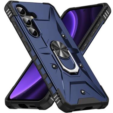 Imagem de SORAKA Capa para Samsung Galaxy A56 5G com suporte para anel,PC rígido e TPU macio,proteção dupla 2 em 1,compatível com suportes magnéticos para carros