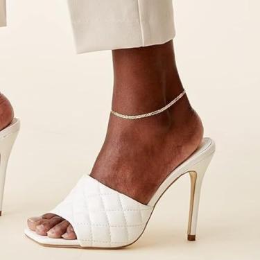 Imagem de Tornozeleiras femininas banhadas a ouro, tornozeleiras boêmias delicadas, joias simples