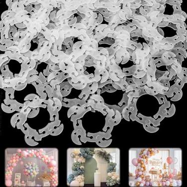 Imagem de 50 peças de clipes de arco de balão - Clipes de balão de plástico reutilizáveis para arco de balão, suporte de coluna - clipes de guirlanda de balões transparentes para Natal, festa, casamento, férias