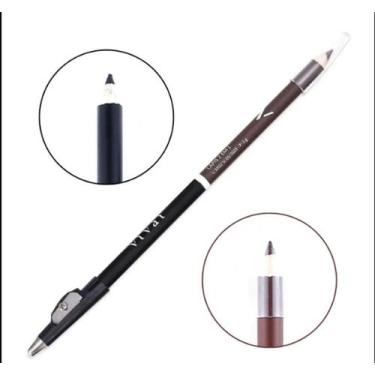 Imagem de Lapís de Olho 2 Em 1 Preto e Marrom Vivai Kit 12 Unidades, Lapis 12 un