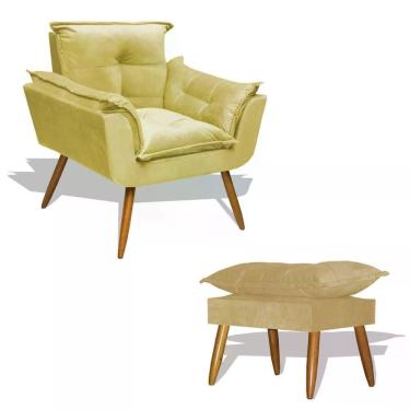 Imagem de Kit Poltrona Opala Com Puff Opala - Amarelo Amarelo