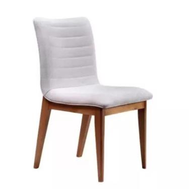 Imagem de Cadeira De Jantar Cercatto Revestida Em Tecido Suede Cor Cinza Claro