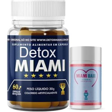 Imagem de Detox Gold Original 60 Caps + Vitamina Cabelo, Pele e Unha (Detox Miami + 1 vitamina) Biotina