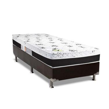 Imagem de Cama Box Solteiro: Colchão Espuma Luckspuma D33/Ag65 Aspen 50 + Base Crc Suede Black(88X188)