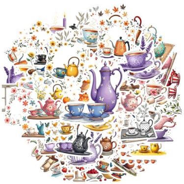 Imagem de 70 peças de adesivos florais aconchegantes para relaxamento de chá, bebidas, brinquedos aconchegantes para celular, laptop, scrapbook, bicicleta, laptop, bagagem, álbum de recortes, adesivo diário