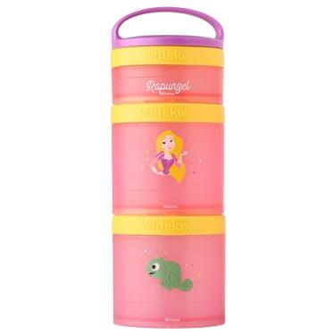 Imagem de (Rapunzel) DiSNEY PRINCESS Whiskware Pacote de lanche empilhável - 3 frascos + alça - branco/rosa/roxo