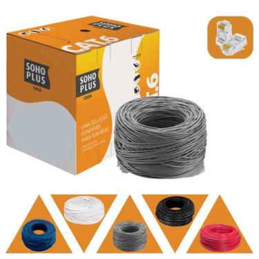 Imagem de Cabo Rede Cat6 250m Cinza Furukawa Soho Plus + 50 Conectores