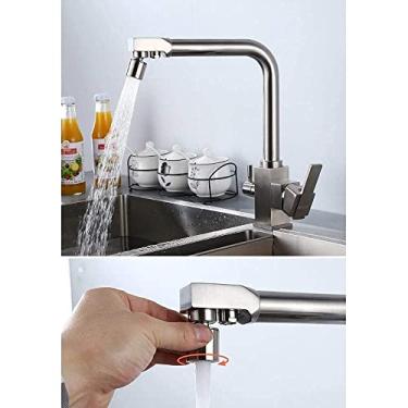 Imagem de Torneiras Torneiras Chapeadas Torneira de Cozinha Torneira de Cozinha com Filtro Manuseio de Água Dupla Torneiras de Água Potável Torneira Misturadora de Cozinha de Aço Inoxidável (B)