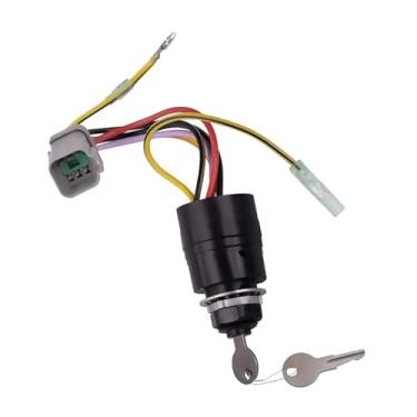 Imagem de Ysyqkn Interruptor de Ignição com 2 Chaves para Barcos, Acessórios Náuticos, Substituto para Conector de 6 Fios 129572, Motor de Partida.