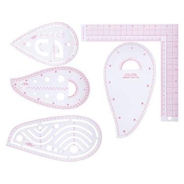 Imagem de AYNEFY Régua de Curva Francesa Conjunto de Régua de Curva Linhas Claras Kit de de Medição Corte Manual e Fabricação de Placas Ferramentas de Alfaiataria Adequadas para Desenho, Imposição de Corte e Outras Roupas
