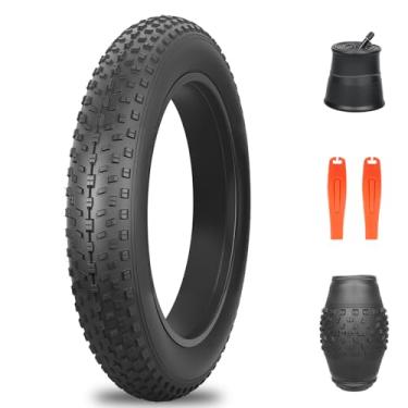 Imagem de FOMAS Pneu de bicicleta elétrica Fat Bike 16/50.8 x 10.2 cm resistente antiderrapante dobrável para substituição All Terrains pneu para bicicleta elétrica infantil bicicleta de neve (preto - 1 pacote