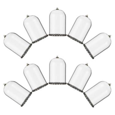 Imagem de Angoily 10 peças decorativas mini pingentes de cúpula de vidro frascos globo transparente para artesanato DIY garrafas elegantes para decoração de casa e lembranças, fácil montagem para