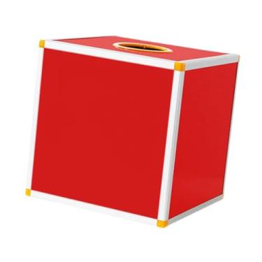 Imagem de KiBcsLic Caixa de Rifa Caixa de Armazenamento de Bilhetes de Rifa Caixa de Coleção Caixa de Rifa Quadrada Caixa de Doação de Votação, Tudo vermelho, 40x40x40cm