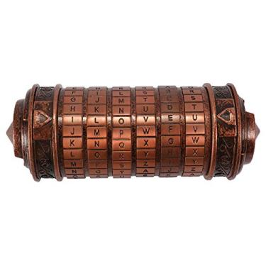 Imagem de Caixa de Cilindro Retrô com Travas Alfabeto Código Da Vinci Dia dos Namorados Presente Interessante para Amigos