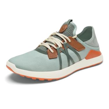 Imagem de Sapatos de couro laranja fundido/musgo pálido por OluKai, Musgo claro/laranja derretido, 46