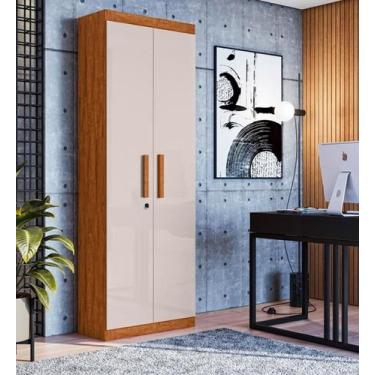 Imagem de Organizador 02 Portas com Prateleiras Delta Amêndoa/Off White - Lukali