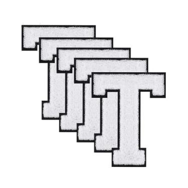 Imagem de GBTBYS Remendos de letras universitárias de 11,4 cm branco chenille ferro em letras patch para mochilas, aplique bordado, jaqueta com capuz, bolsas de Natal, festa de aniversário T