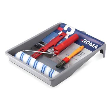 Imagem de Kit Pintura Parede Com Rolo De Lã Sintética 23cm Roma 5 Pçs