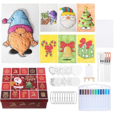 Imagem de AmazingSpark 122 peças de tinta mágica inchada, kit de pintura de textura de espuma 3D mágica inclui 60 peças de papel de textura de espuma, 24 cores, marcadores de tinta acrílica, faça você mesmo