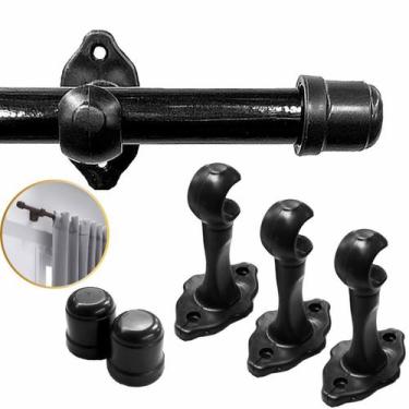 Imagem de Varão De Madeira Maciça 1,50m P/ Cortina 19mm Clássico Cores Cor:Branc