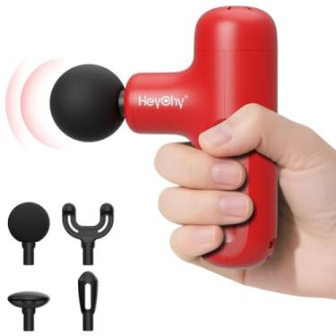 Imagem de HEYCHY - Mini pistola de massagem, massageador portátil portátil para alívio da dor em viagens pequenas, recuperação de corpo inteiro e alívio para uso ao ar livre, carregamento USB, 5 velocidades