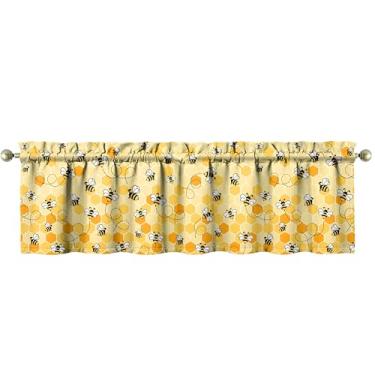 Imagem de mvhsuoem 1 peça de cortinas de cozinha de abelha para janelas de cozinha, cortinas de arte de fazenda, decoração sobre a pia, 45,7 x 137,2 cm