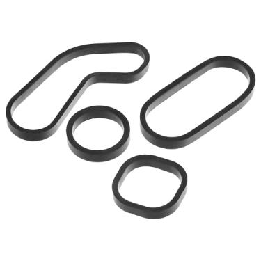 Imagem de Hihaha No.11428643747 Gaxeta do refrigerador de óleo para Mini Cooper 2007-2013 / Junta do adaptador do filtro de óleo do motor interno/borracha durável/1 conjunto preto