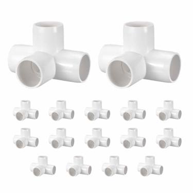 Imagem de DTGN Encaixe de PVC de cotovelo de 16 cm, encaixe de tubo de PVC de grau cruzado de 4 vias SCH40, conector de cotovelo de canto DIY para móveis de construção, conexão de estrutura de estufa, soquete x