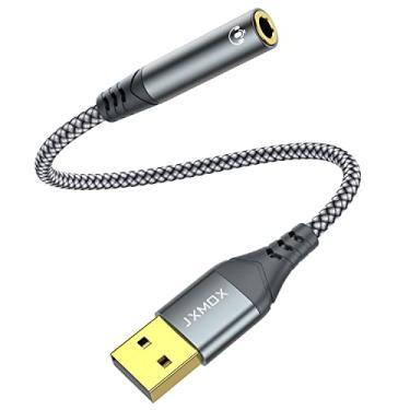 Imagem de Adaptador de áudio USB para 3,5 mm, fone de ouvido adaptador USB para entrada de áudio, USB-A para 3,5 mm TRRS 4 polos, placa de som estéreo externa para fone de ouvido, Mac, PS4, PS5, PC, laptop, desktops e mais [6"]