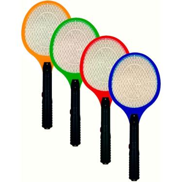 Imagem de Raquete Mata Mosquito Insetos Elétrica Bivolt Recarregável Sem Fio | Modelo CRS-8055 | Design Moderno, Cor Vermelha | 50cm x 21cm | Eficaz contra Moscas e Pernilongos | Uso Doméstico