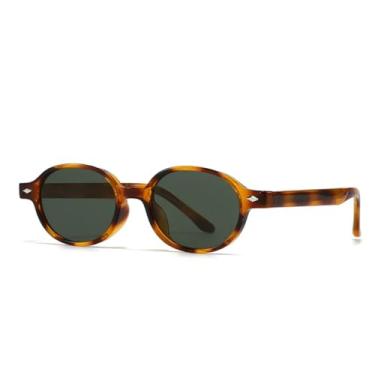 Imagem de VFDHN Óculos de Sol Redondos Vintage Femininos de Luxo Pequenos para Homens com Lentes de Leopardo e Proteção UV400 (TYJ333-3)