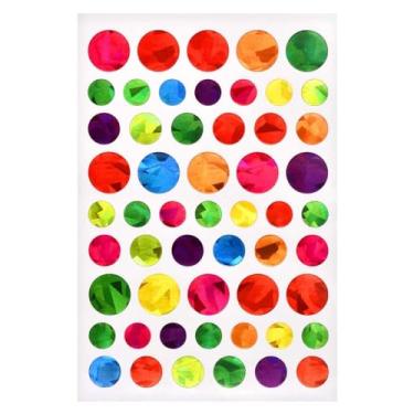 Imagem de Pacote com 10 folhas de adesivos a laser, etiquetas adesivas multiformas para artesanato, decorações e recompensas (pontos coloridos)