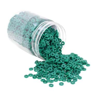 Imagem de Mandala Crafts Kit de contas de argila de polímero verde de 4 mm para pulseiras da amizade - 6000 contas verdes Heishi de disco para fazer joias espaçadores redondos - contas planas para fazer