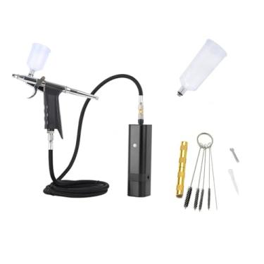 Imagem de Kit de Airbrush sem corda com Gravidade Gatilho Tipo Pistola de Spray para Modelo de Arte Pintura Corporal Artista Maquiagem Nape Tattoos Bolo Ferramentas(TM80S Black K)