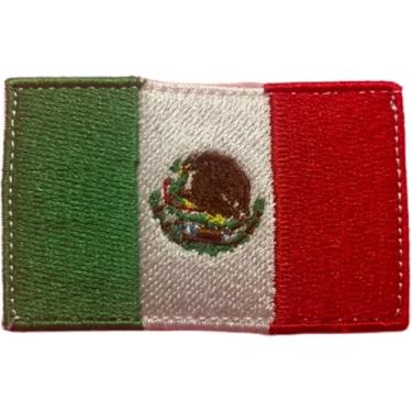 Imagem de Gancho e laço bordado com bandeira mexicana (12,7 cm x 7,6 cm) – Patch tático grande com costura premium para mochilas, jaquetas, coletes, chapéus e equipamentos – Patch de moral durável do orgulho do