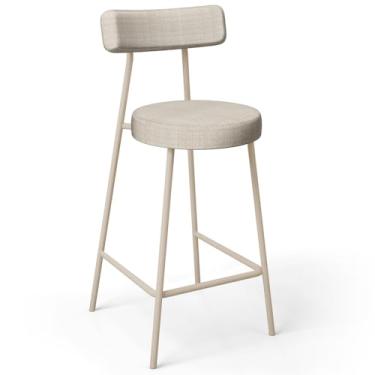 Imagem de Banqueta Baixa Cozinha Sala Jantar Bancada Milão Arena L02 Linho Palha - Lyam Decor