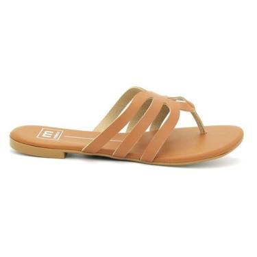 Imagem de Tamanco Feminina Moleca Original Dedo Rasteirinha Macia 106, 36, Camel