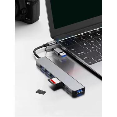 Imagem de Hub USB C divisor USB 8 em 1 extensor USB, adaptador USBC para HDMI 4K a 60Hz, 1 × USB-C 3.2, 3 × transferência de dados USB A, divisor multiportas tipo C com leitor de cartão SD/TF, para laptop, PC