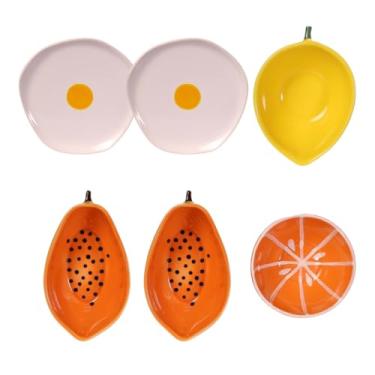 Imagem de Conjunto 6 Bowls Tigela Fruta Mesa Posta Melancia Limão Mamão Maça Morango Kiwi Decoração Cozinha (Frutas 4)