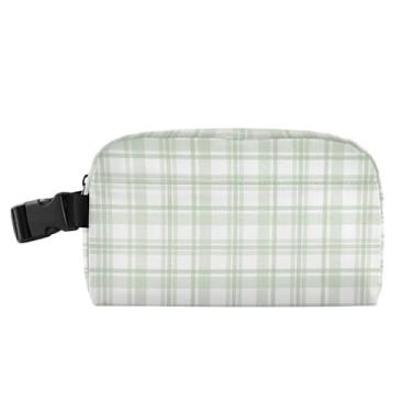 Imagem de TSENQUE Lancheira personalizada com textura xadrez verde para mulheres, meninas, lancheira masculina e infantil, lancheira para trabalho, macia, fofa, bolsa térmica para meninos