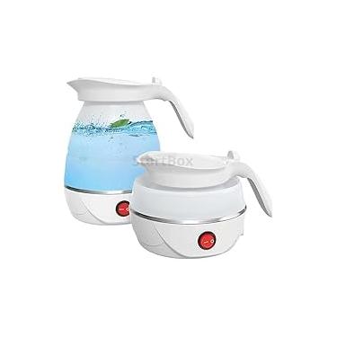 Imagem de Jarra Chaleira Elétrica de Silicone Dobrável: Portátil, Ferve Rapidamente para Viagens e Uso em Qualquer Lugar, Ideal para Momentos de Conforto e Praticidade (Branco/Azul/Rosa - 110v)