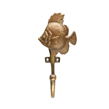 Imagem de BROOK AND BIRCH Gancho de parede de animal antigo decorativo de ferro fundido gancho de casaco vintage para pendurar casaco, toalha, chapéu, sacos, copos, suporte na parede - 1 peça (peixe)