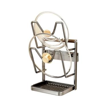 Imagem de Organizador de Tampas de Panelas | Prateleira Vertical De Colheres | com Bandeja Removível para Organização de Tampas,para Espátula, Louça, Tábua, Utensílios de Cozinha, Cozinhar e Secar