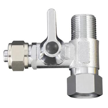 Imagem de Adaptador de alimentador de água de latão - válvula de parada em T de derivação de tubo de 0,9 cm x 0,9 cm x 3/20.3 cm com encaixe rápido de pressão para conexão de 0,9 cm, para filtros de osmose
