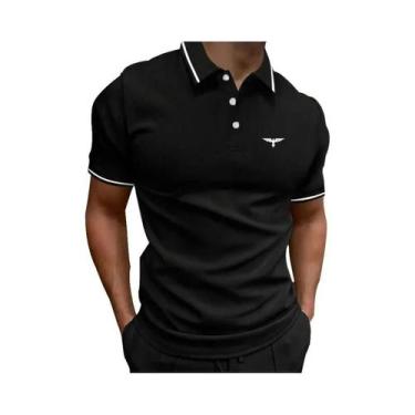 Imagem de Camisa Polo Masculina Slim Fit De Secagem Rápida Em Cor Sólida Com Man
