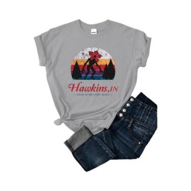 Imagem de Camiseta Casual Vintage Feminina Com Estilo Desgastado Para O Verão, M