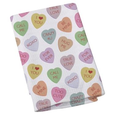 Imagem de LEVLO Toalha de cozinha I Love You Dia dos Namorados açúcar amor cozinhar doce coração esposa marido toalha de chá presente (amor verdadeiro)