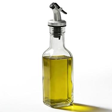 Imagem de 1 garrafa dispensadora de azeite de oliva, garrafa de óleo de vidro de 150 ml com 1 despejador de aço inoxidável, fácil de despejar para cozinhar e servir na cozinha