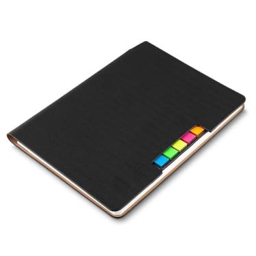 Imagem de Caderno de Anotações Preto com Sticky Notes Capa em Material Sintético Miolo 80 Folhas Pautadas na Cor Bege